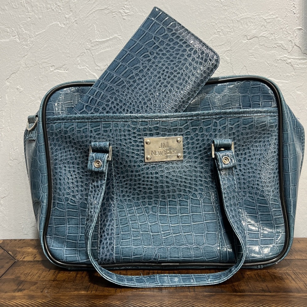 JM New York Bag Blue with Matching Wallet